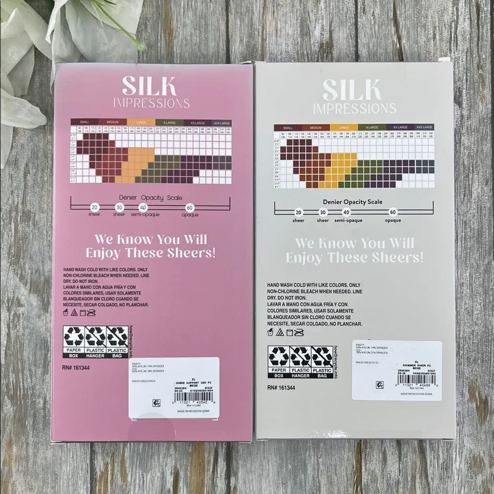 Silk Impressions Shimmer Sheer Pantyhose Stockings 20 Denier Sheer 2, 2-Packs XL